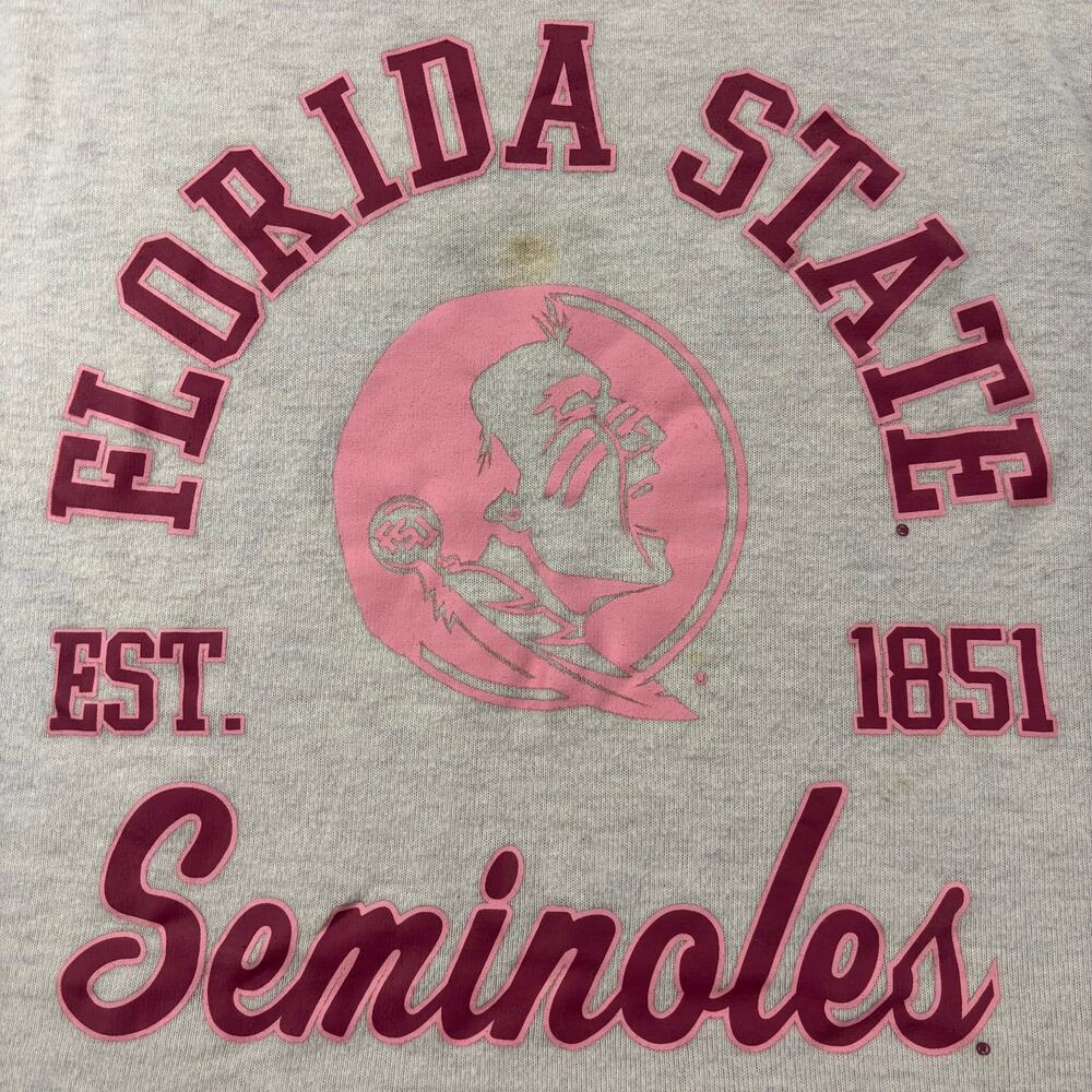 Florida State Seminoles Cropped Sweatshirt Size M Gray FSU Slouchy Crewneck
